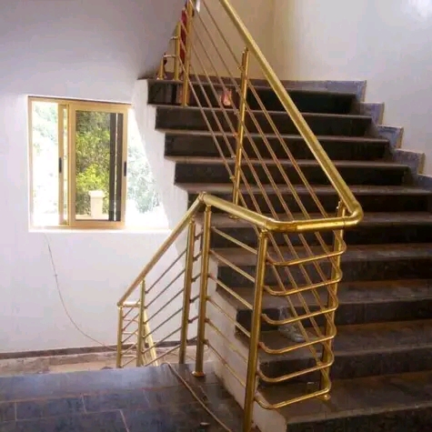 Gold-Finish Stainless Staircase
